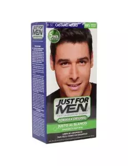 Just For Men Caja Con Tinte Colorante En Shampoo Color Castaño Negro