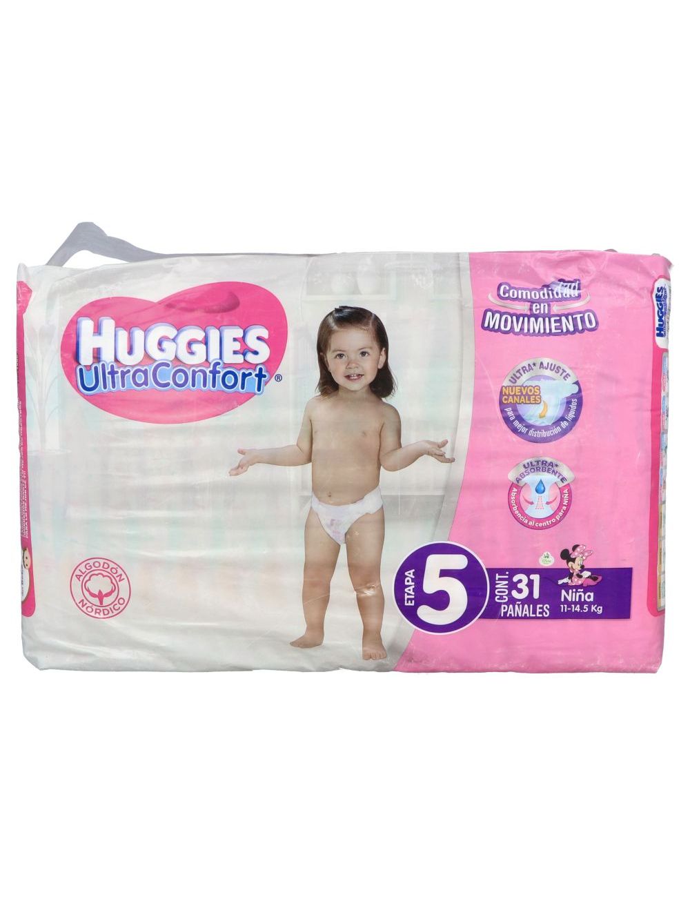 Huggies Ultra Confort Niña Etapa 5 Paquete Con 31 Piezas