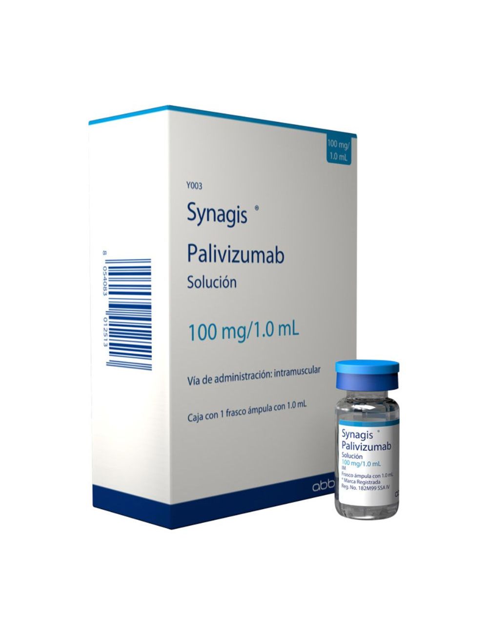 Synagis 100 mg Caja Con Frasco Ámpula Con 100 mg De Polvo Liofilizado - RX3 Synagis 100 mg Caja Con Frasco Ámpula Con 100 mg De Polvo Liofilizado - RX3