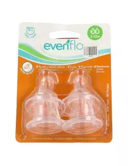 Mamilas De Silicón Evenflo Empaque Con 4 Piezas 3-12 Meses