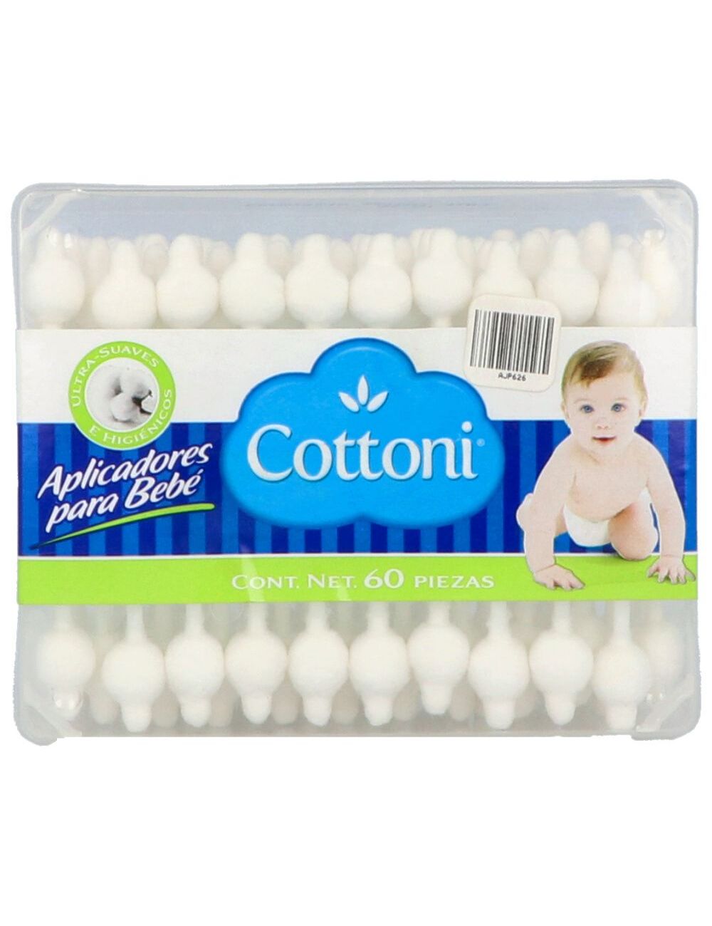 Cottoni Aplicadores De Algodón Para Bebé 60 Pieza Cottoni Aplicadores De Algodón Para Bebé 60 Pieza