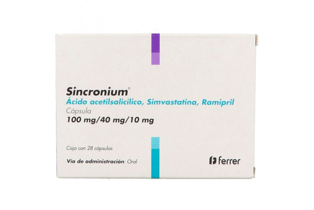 Sincronium 100 mg/40 mg /10 mg Caja Con 28 Cápsulas