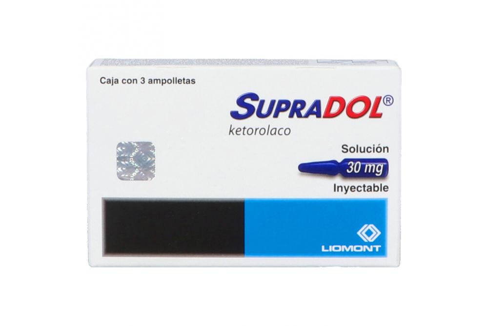 Supradol 30 mg Caja Con 3 Ampolletas