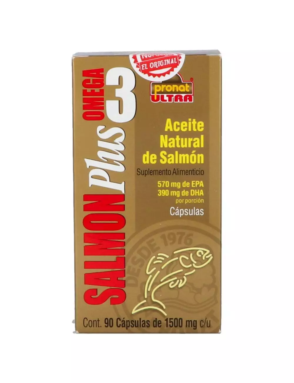 Salmón Plus Omega 3 1500mg Caja Con Frasco Con 90 Cápsulas