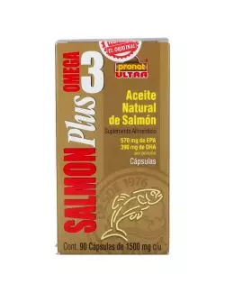 Salmón Plus Omega 3 1500mg Caja Con Frasco Con 90 Cápsulas