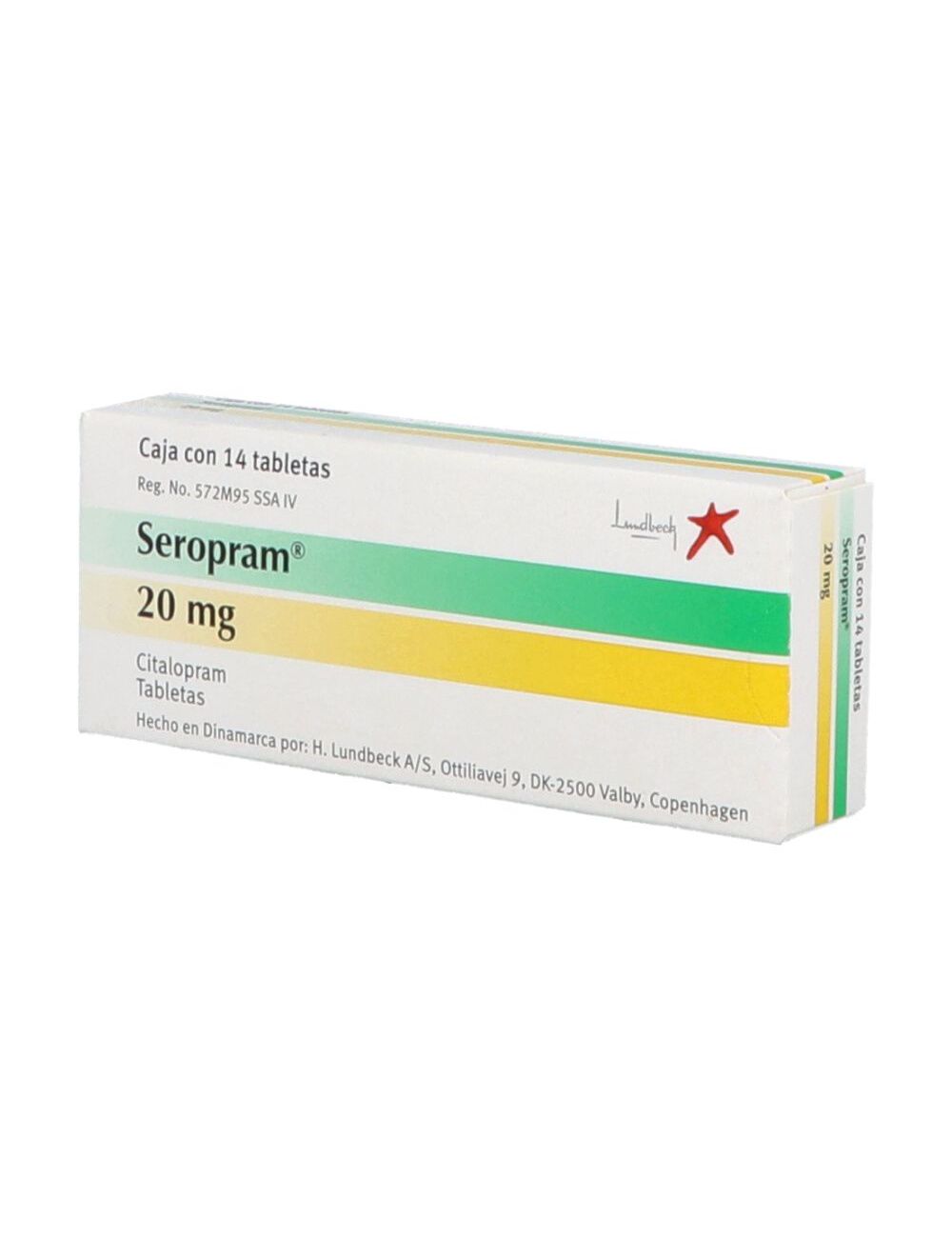 Seropram® 20 mg (Citalopram) - Caja con 14 Tabletas - Laboratorio Lundbeck