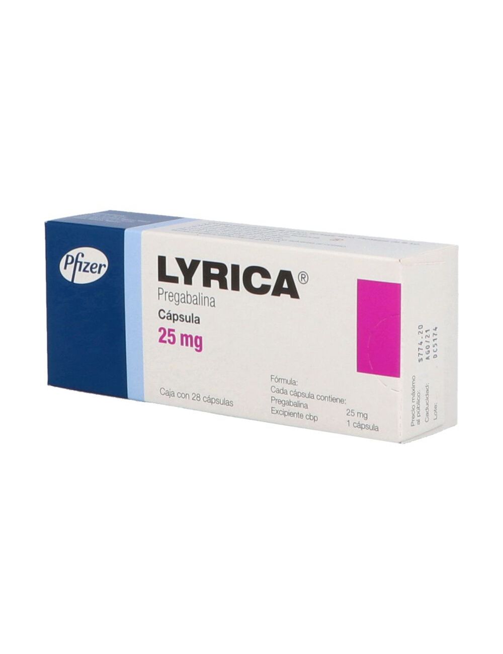 Lyrica 25 mg Caja con 28 Cápsulas Lyrica 25 mg Caja con 28 Cápsulas