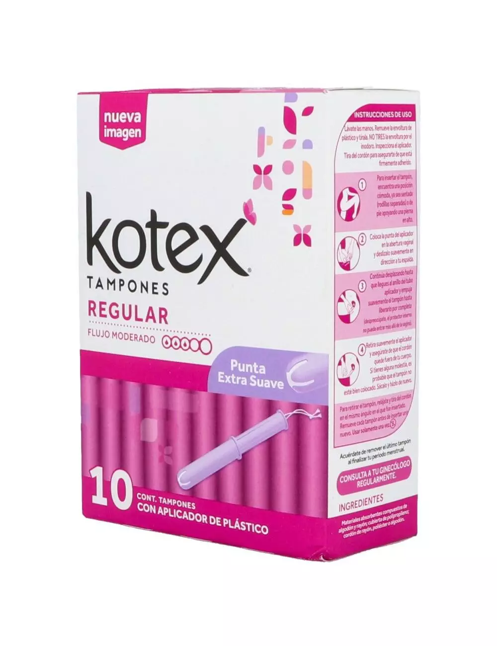 Kotex Tampones Regulares Caja Con 10 piezas