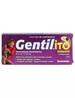 Gentilito 80.0 mg/ 0.750 mg Sabor Uva Caja Con 10 Comprimidos