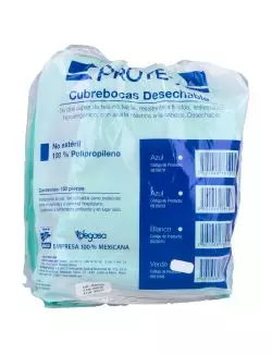 Cubrebocas Desechable Protec Bolsa Con 150 Piezas Color Verde