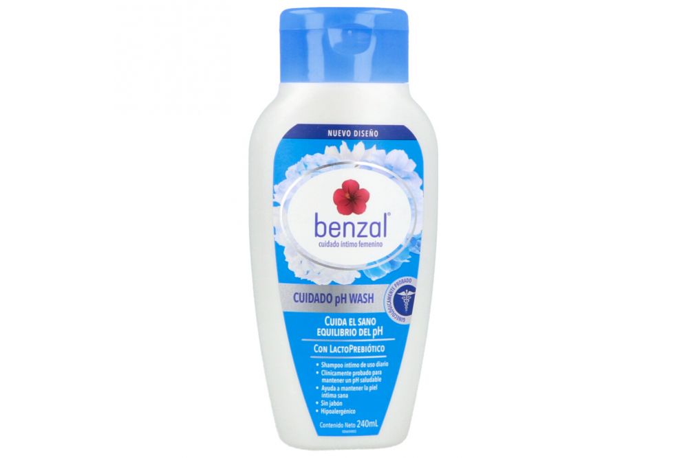 Benzal Cuidado pH Wash Shampoo Intimo Botella Con 240mL