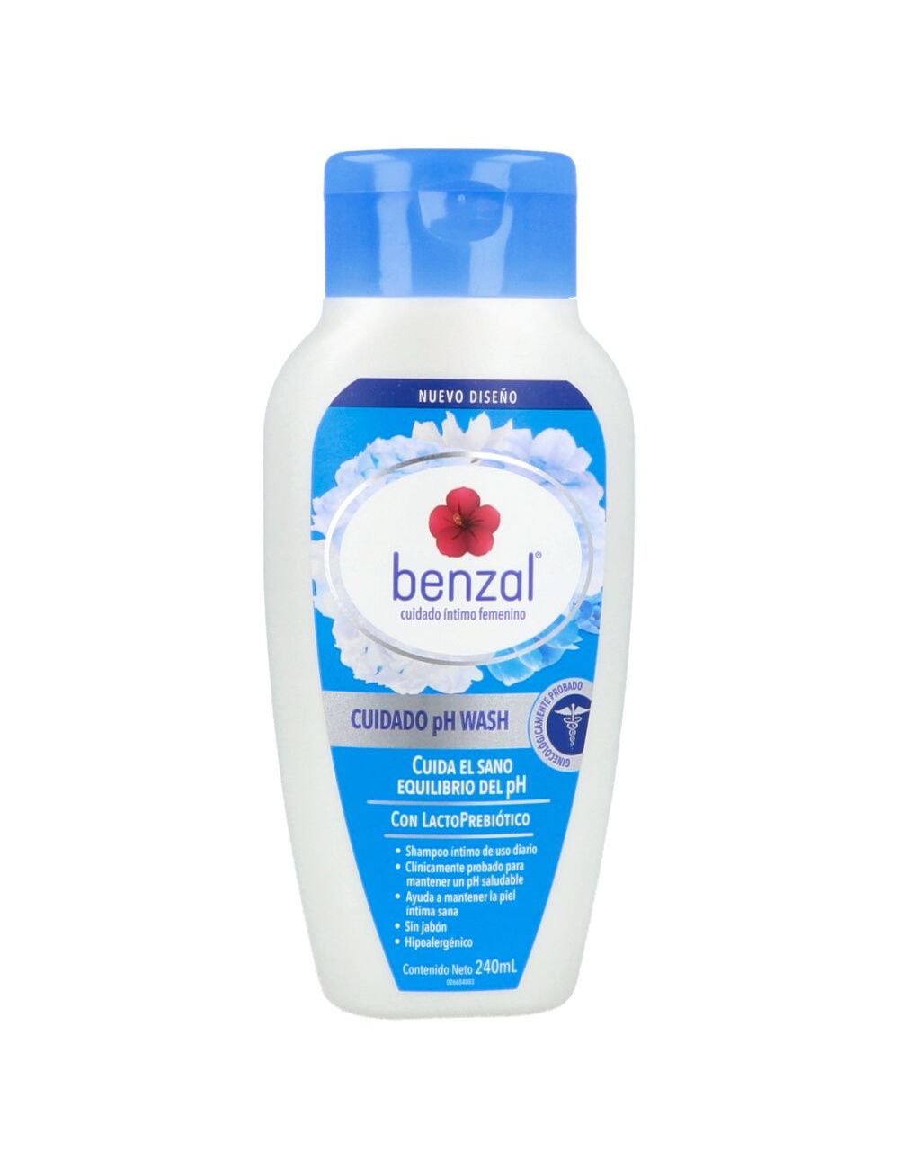 Benzal Cuidado pH Wash Shampoo Intimo Botella Con 240mL