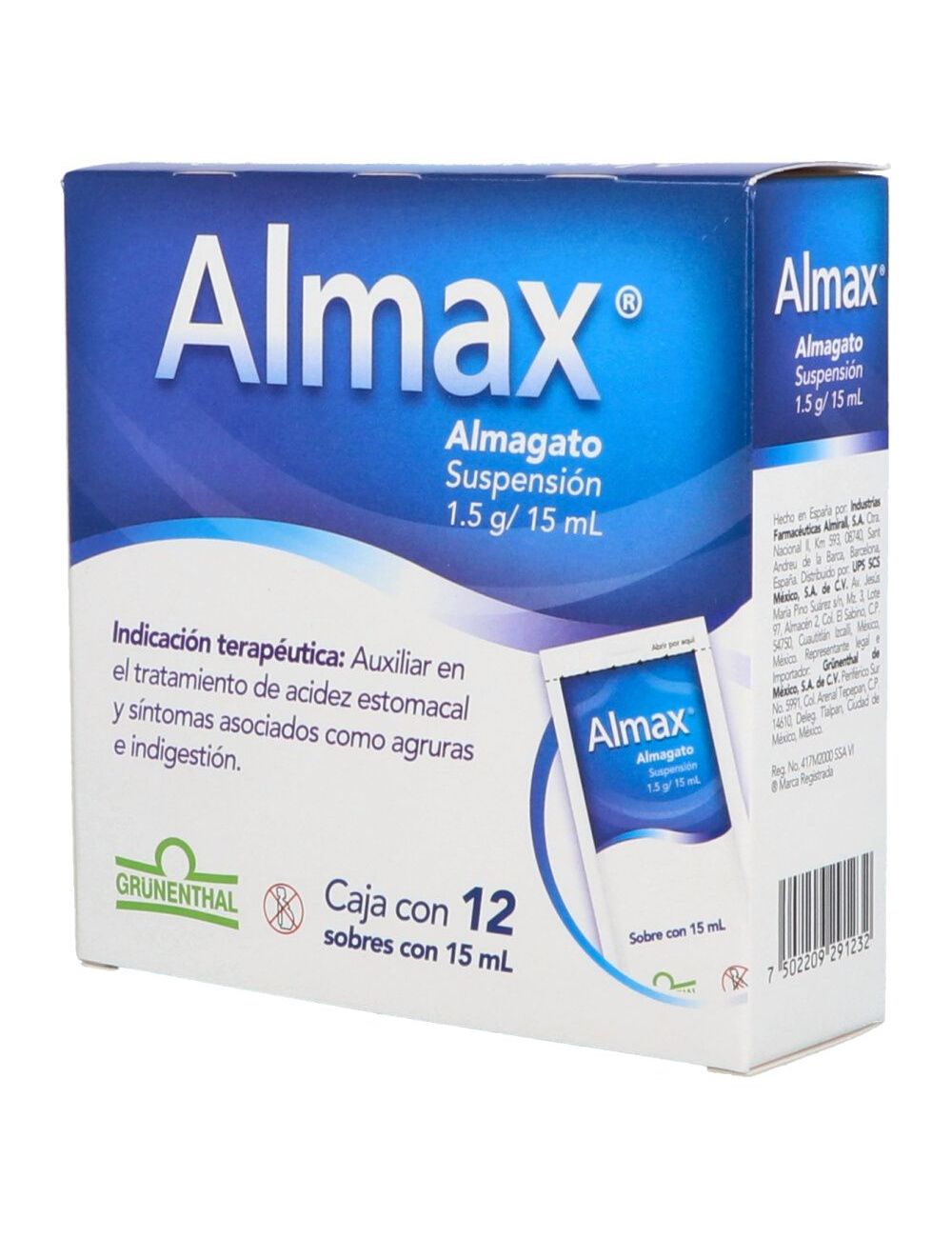 Almax Solución 1.5 mg/15 mL Con 12 Sobres Almax Solución 1.5 mg/15 mL Con 12 Sobres