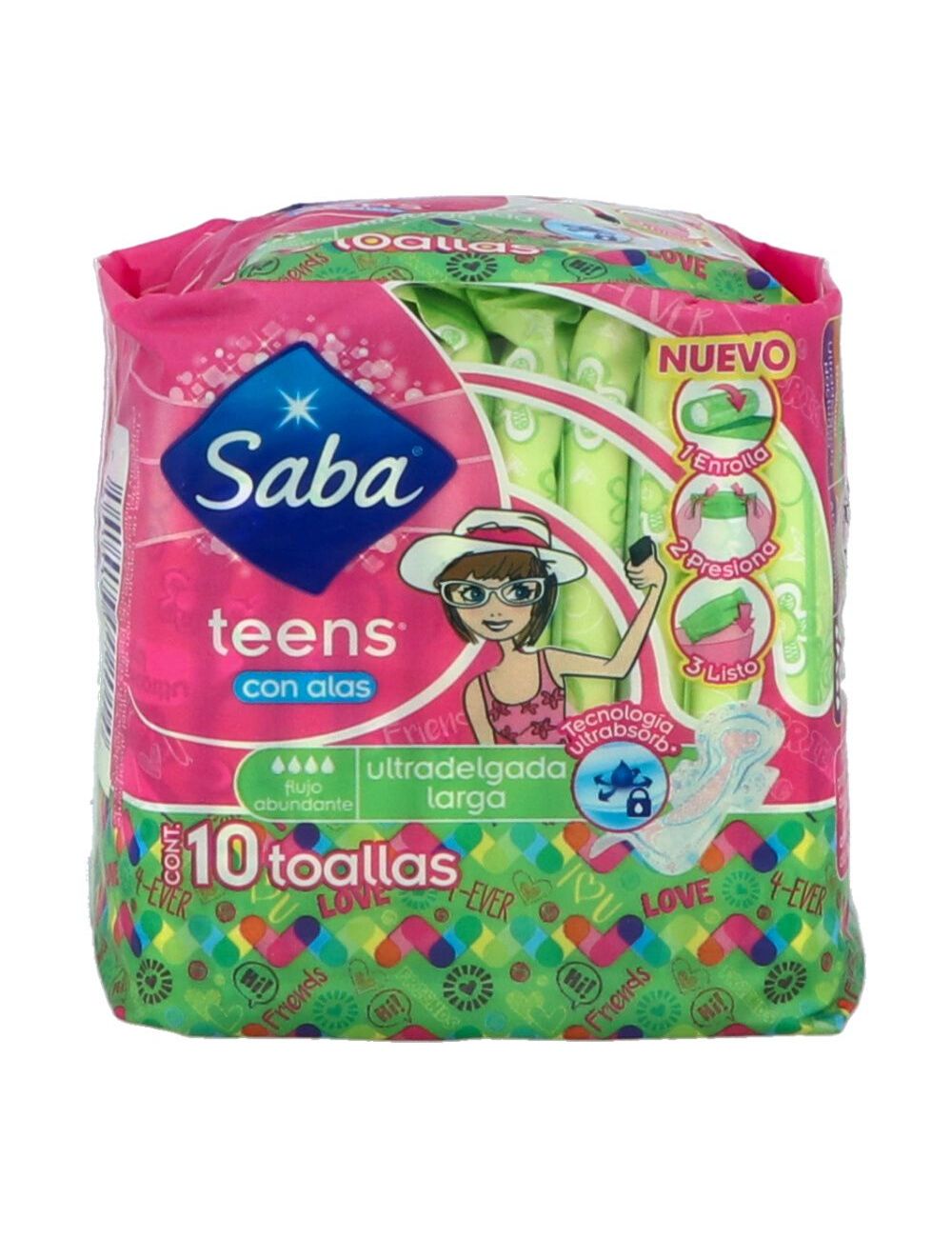 Saba Teens Con Alas Ultradelgada Bolsa Con 10 Toallas Saba Teens Con Alas Ultradelgada Bolsa Con 10 Toallas