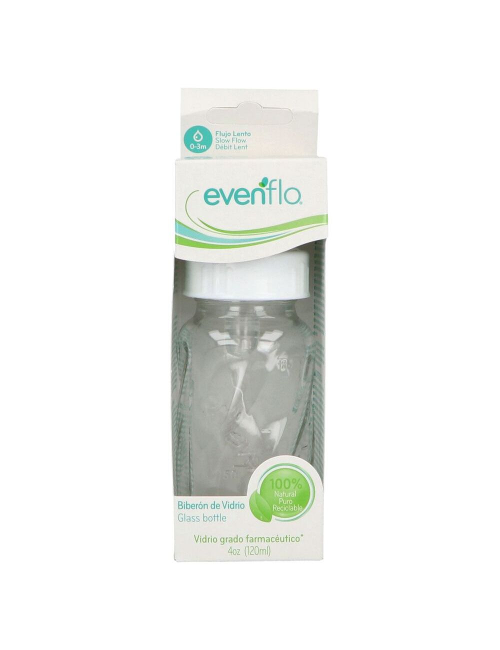 Evenflo Classic Biberón De Vidrio Caja Con 1 Pieza 120mL Evenflo Classic Biberón De Vidrio Caja Con 1 Pieza 120mL