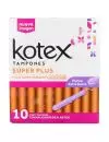 Tampones Kotex Super Plus C 10 piezas