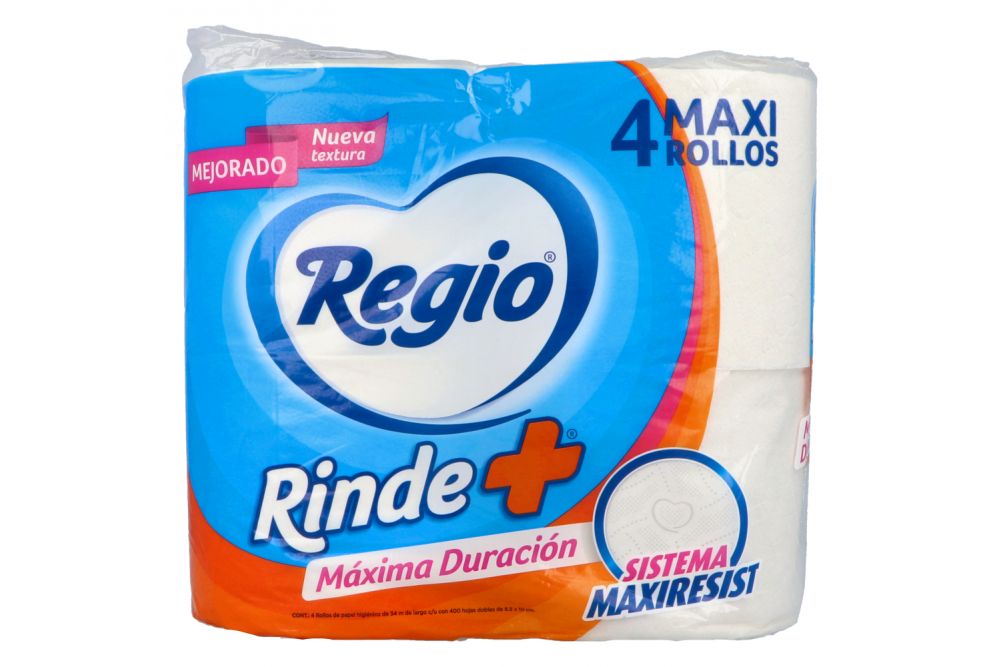 Regio Rinde+ Paquete Con 4 Mega Rollos