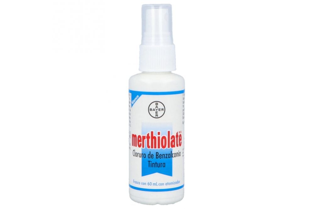 Merthiolate Blanco Tintura Frasco Spray Con 60 mL