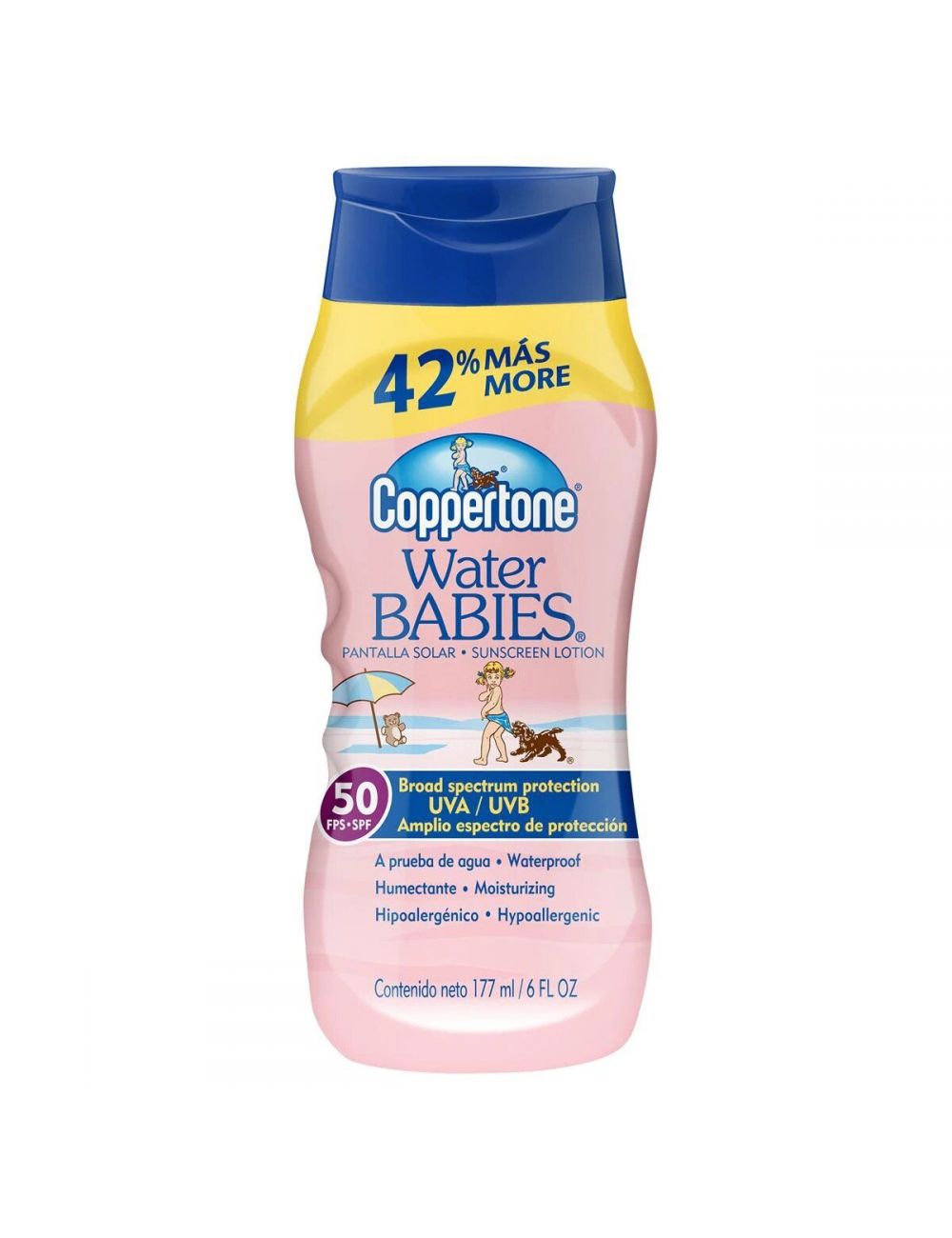 Coppertone Water Babies FPS50 Botella Con 177mL