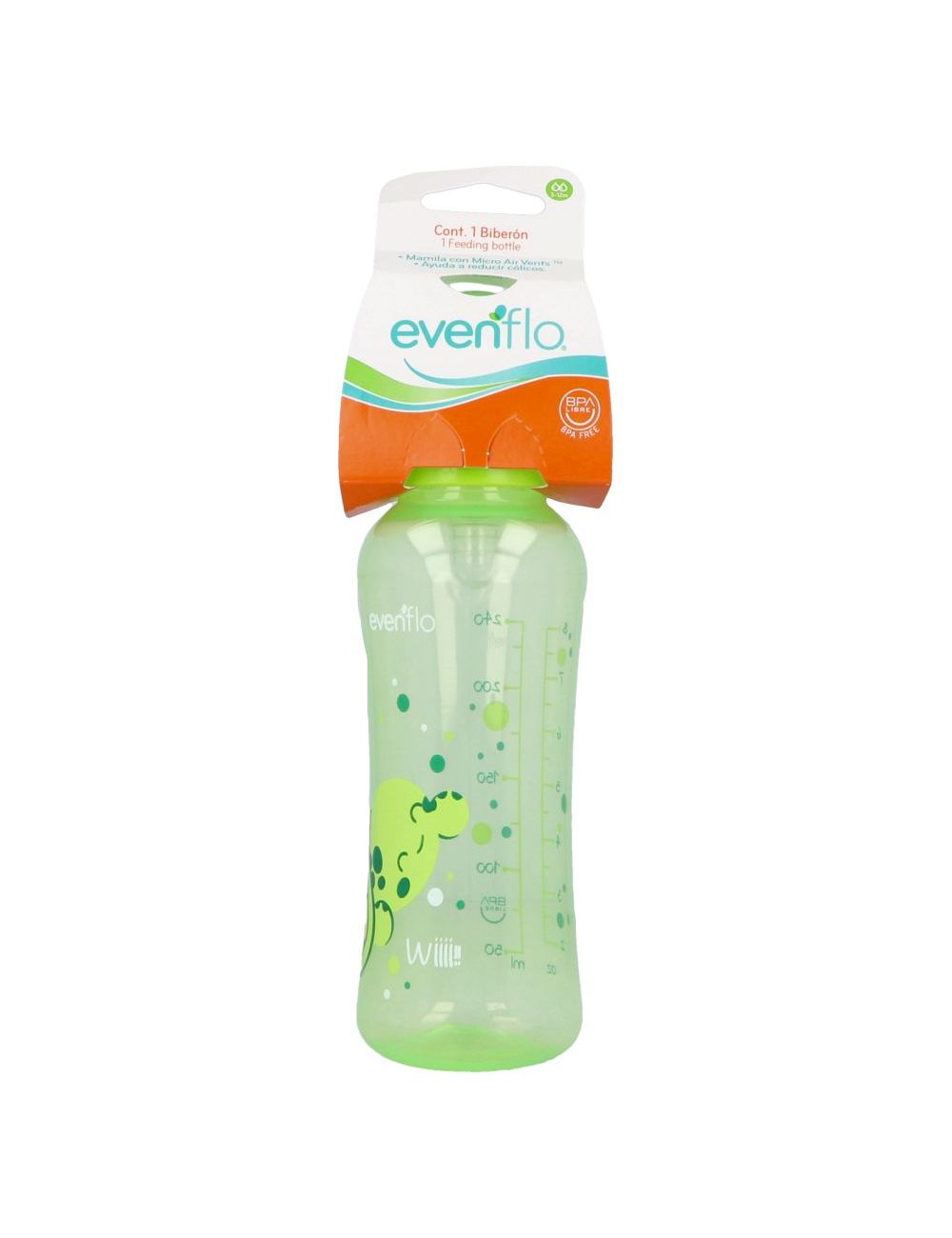 Evenflo Biberón Colores 8 oz. 1 Pieza