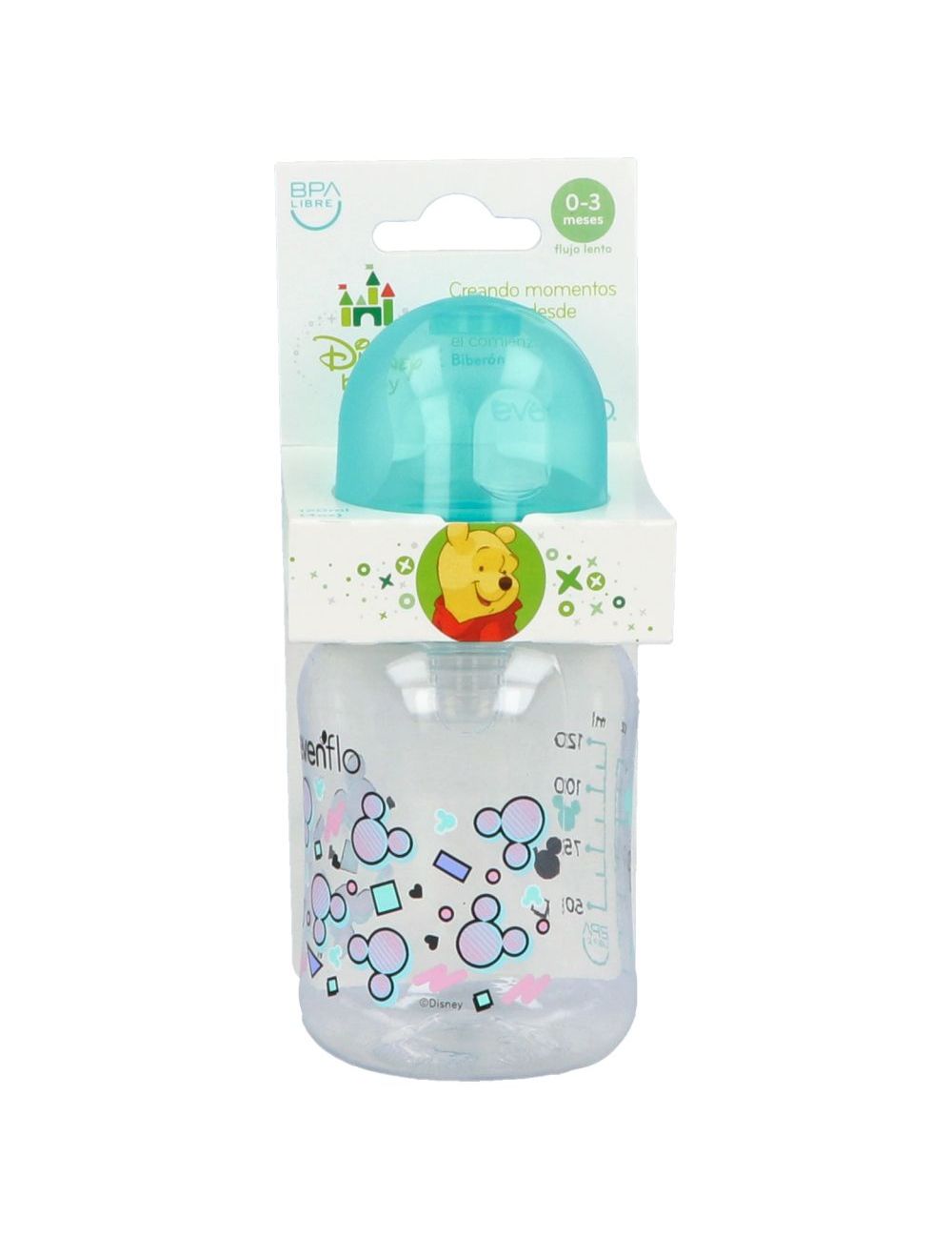 BIBERÓN EVENFLO POOH BOTELLA CON 120 ML BIBERÓN EVENFLO POOH BOTELLA CON 120 ML