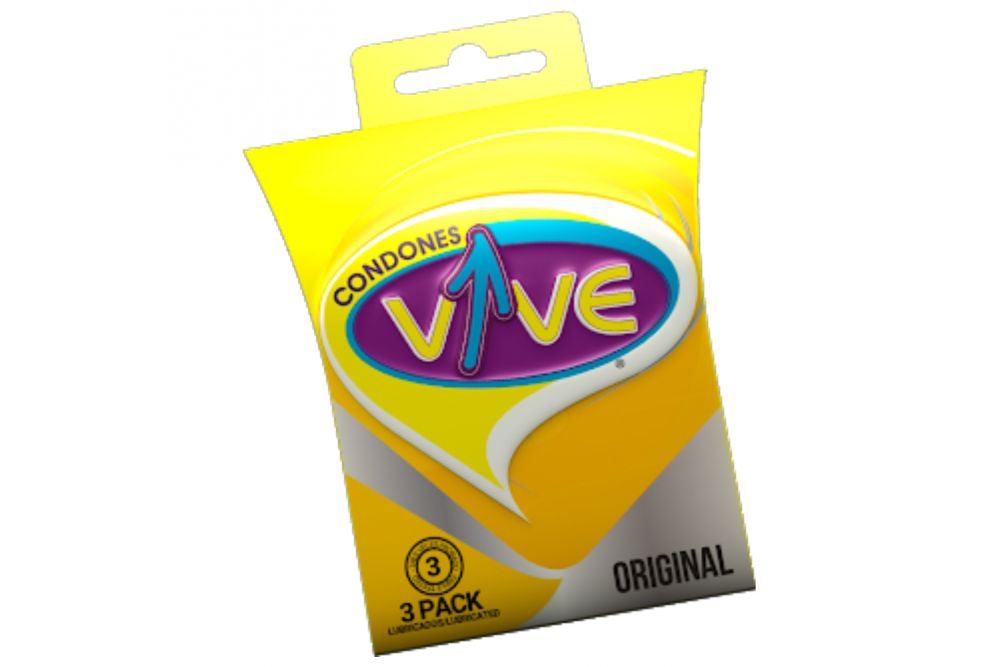 Condones VIVE AMOR Caja Con 3 Condones Lisos Lubricados