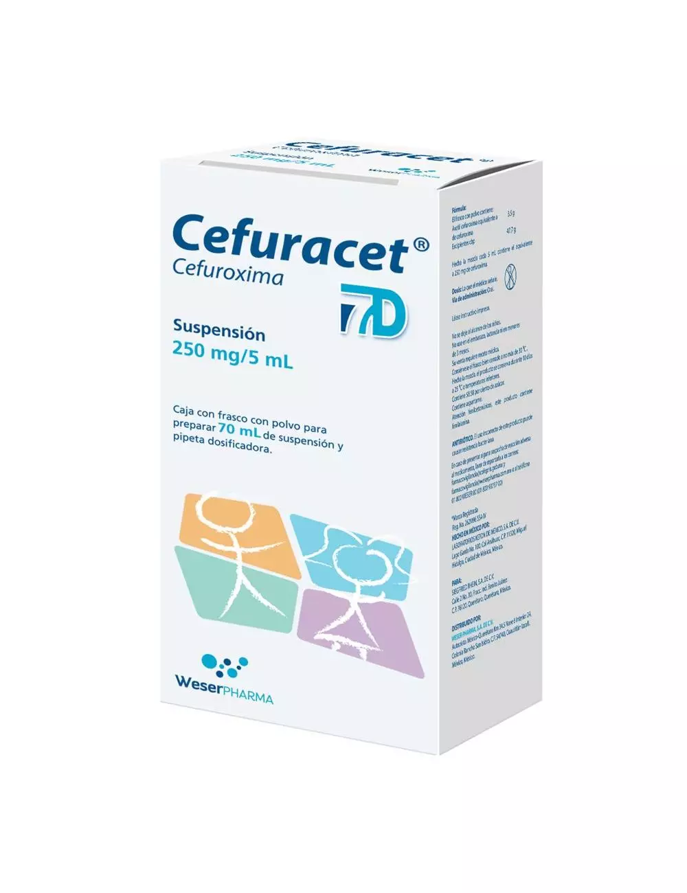 Cefuracet 7D 250 mg / 5 ml Suspensión Frasco Con 70 mL RX2