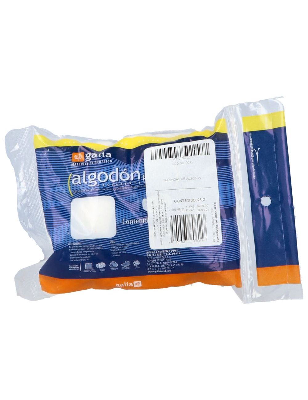 Algodón Galia Torundas 25 g Algodón Galia Torundas 25 g