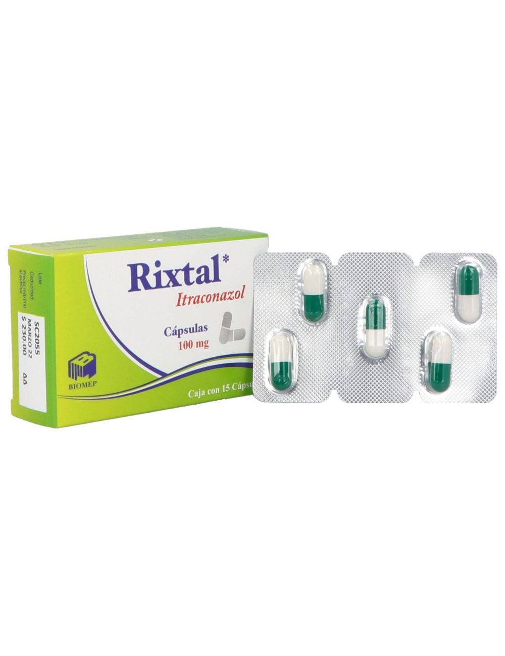 Precio Rixtal 100 mg 15 cápsulas | Farmalisto MX