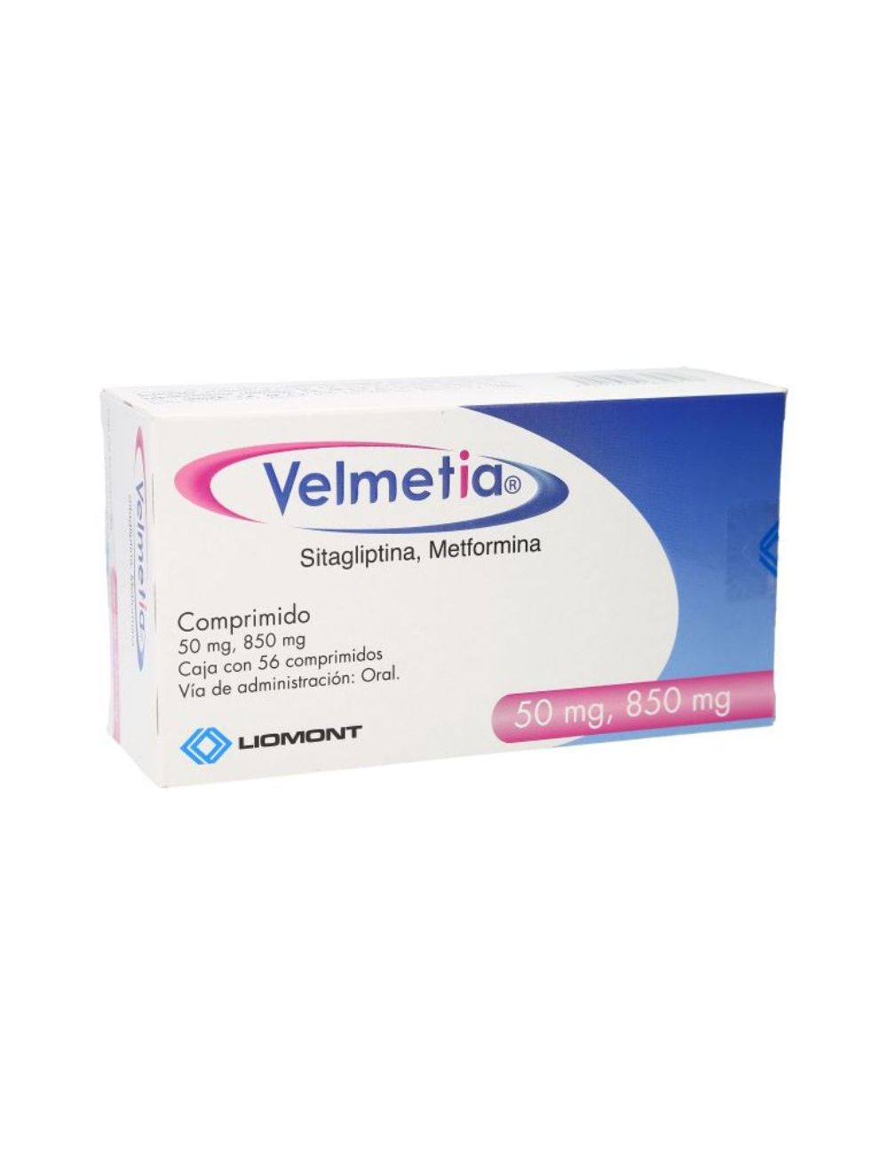 Velmetia 50 mg/850 mg Caja Con 56 Comprimidos