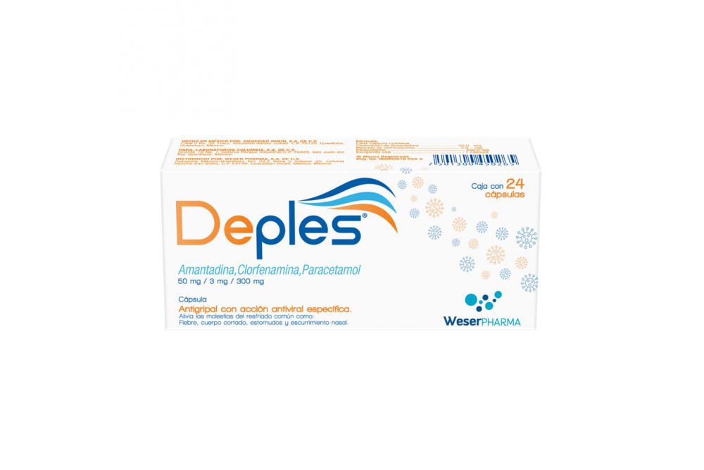 Deples Caja Con 24 Cápsulas De 50 mg/ 3 mg/300 mg