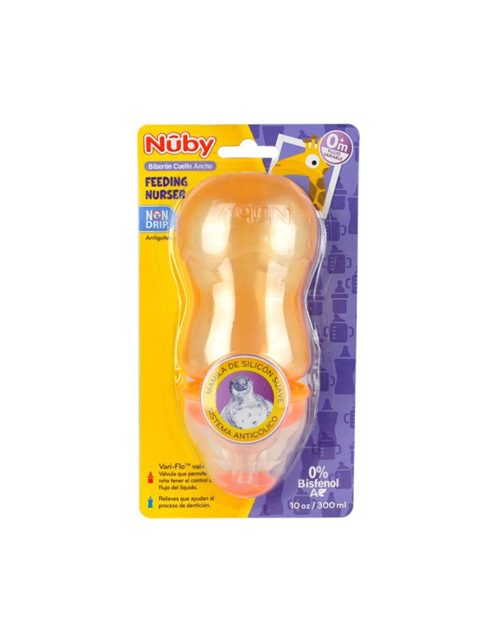 Biberon Nuby Antider Cuello Ancho