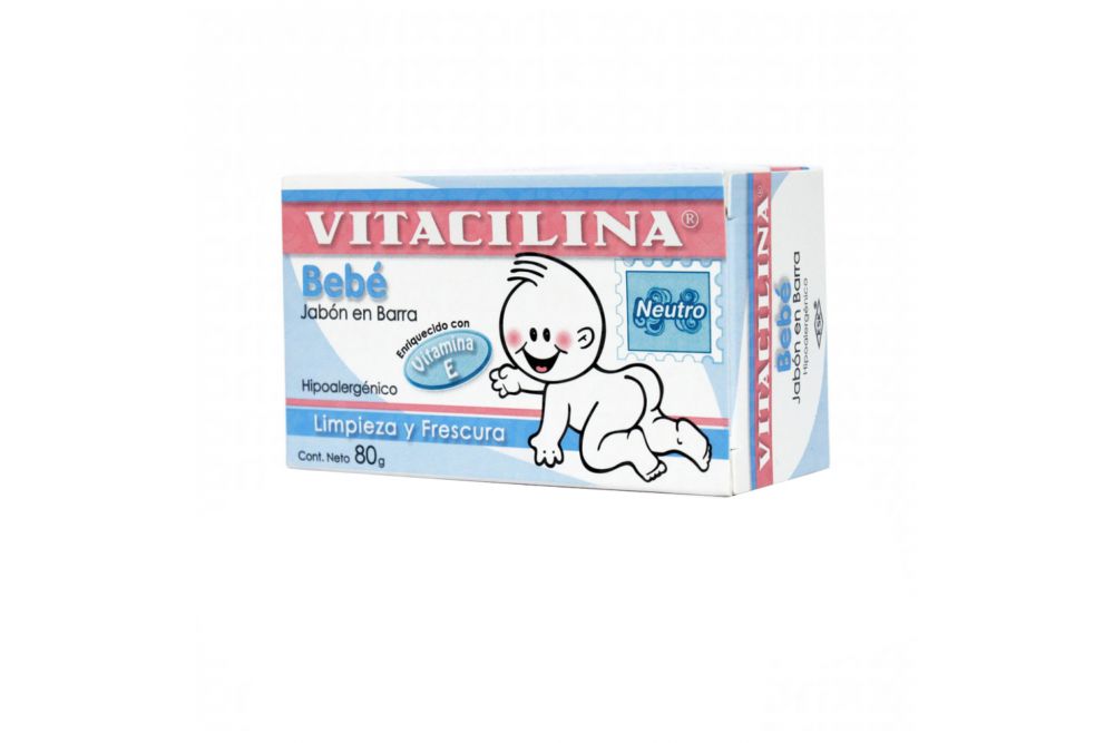 Vitacilina Bebé Jabón Neutro Caja Con Barra Con 80 g