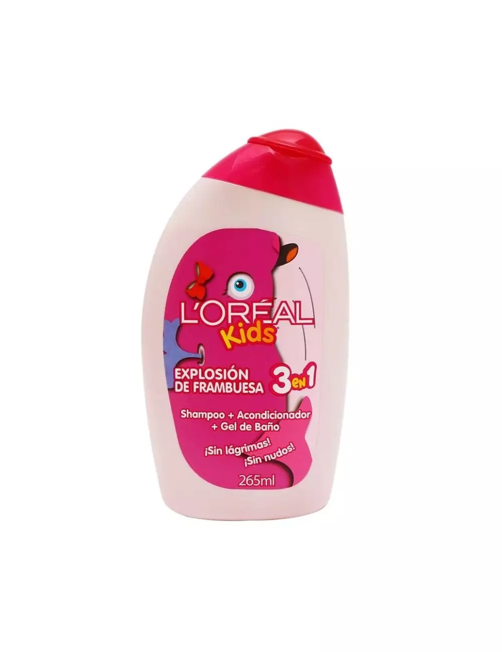 SHAMPOO LOREAL KIDS SMOOTHIE EXPLOSIÓN DE FRAMBUESA 3 EN 1 FRASCO CON 265 ML