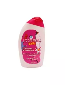 SHAMPOO LOREAL KIDS SMOOTHIE EXPLOSIÓN DE FRAMBUESA 3 EN 1 FRASCO CON 265 ML