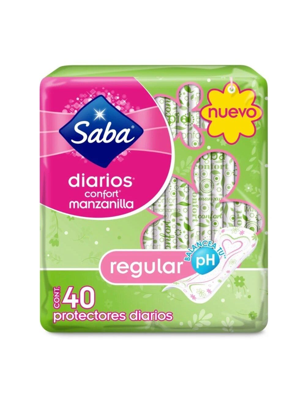 Saba Diarios Confort Manzanilla Empaque Con 40 Protectores Saba Diarios Confort Manzanilla Empaque Con 40 Protectores