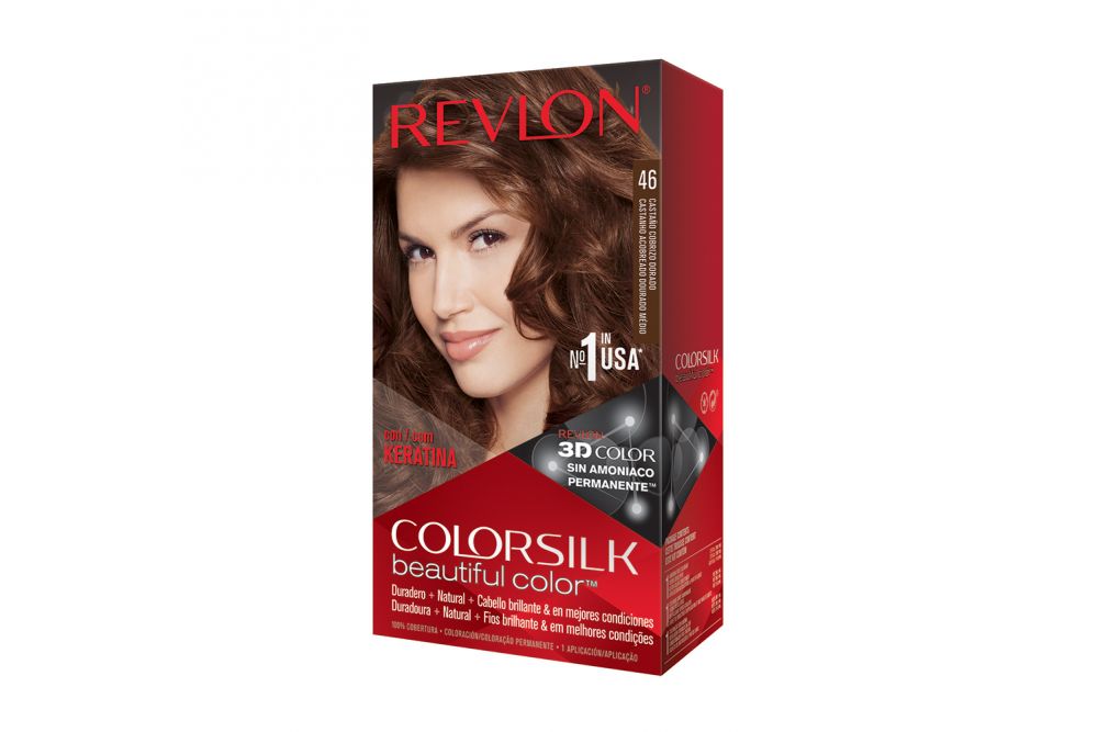 Revlon Colorsilk Tinte Permanente 46 Castaño Cobrizo Dorado Caja Con 1 Aplicación