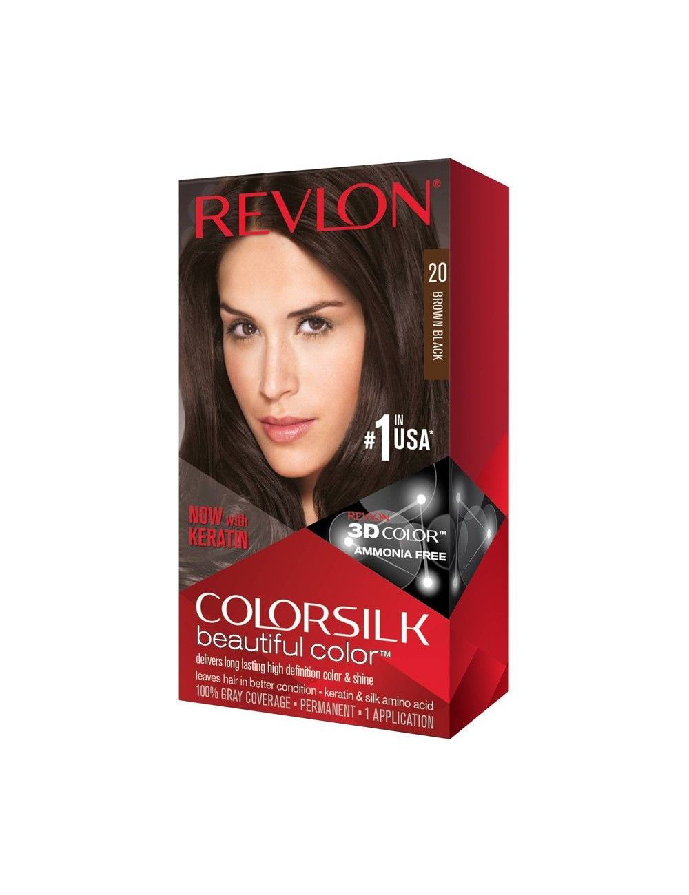 Revlon Colorsilk Tinte Permanente 20 Negro Natural Caja Con 1 Aplicación