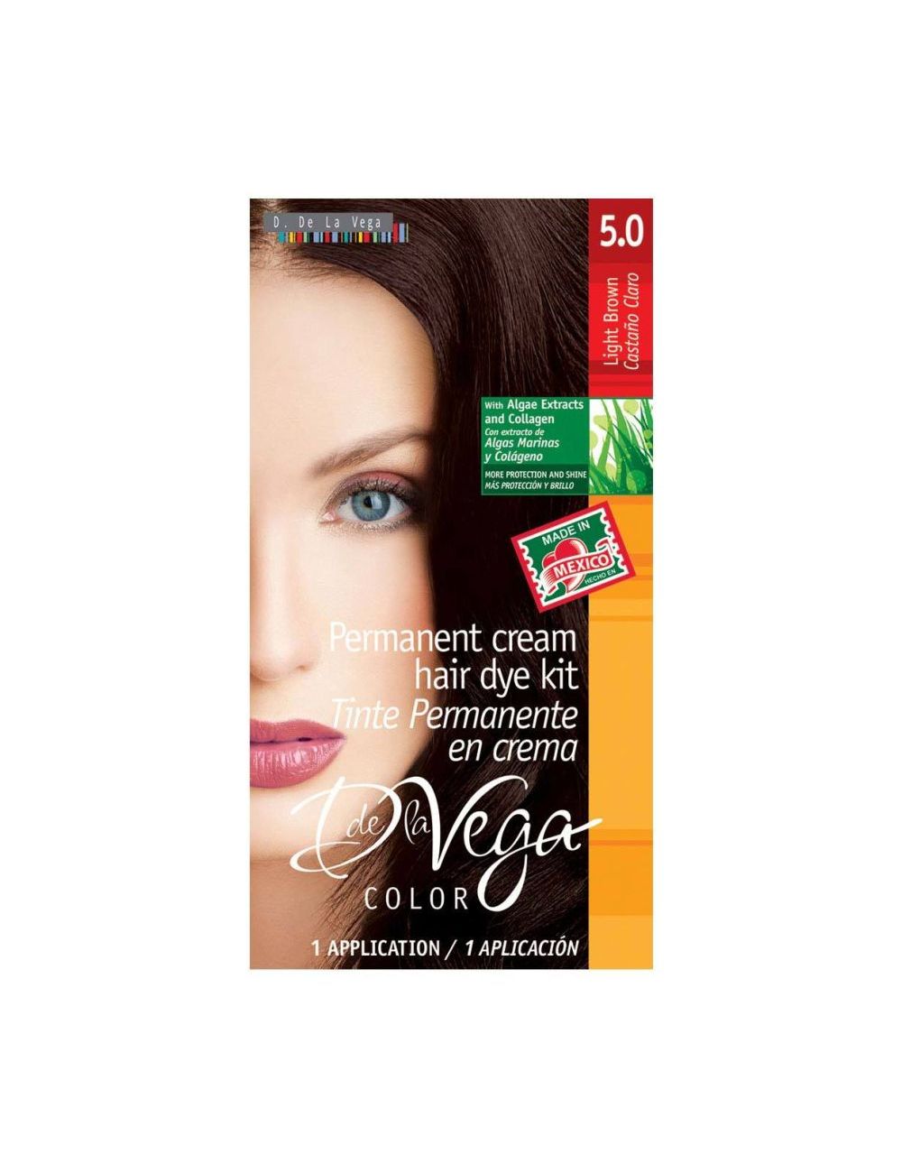 TINTE PERMANENTE DE LA VEGA CASTAÑO CLARO CAJA CON 5 PIEZAS TINTE PERMANENTE DE LA VEGA CASTAÑO CLARO CAJA CON 5 PIEZAS