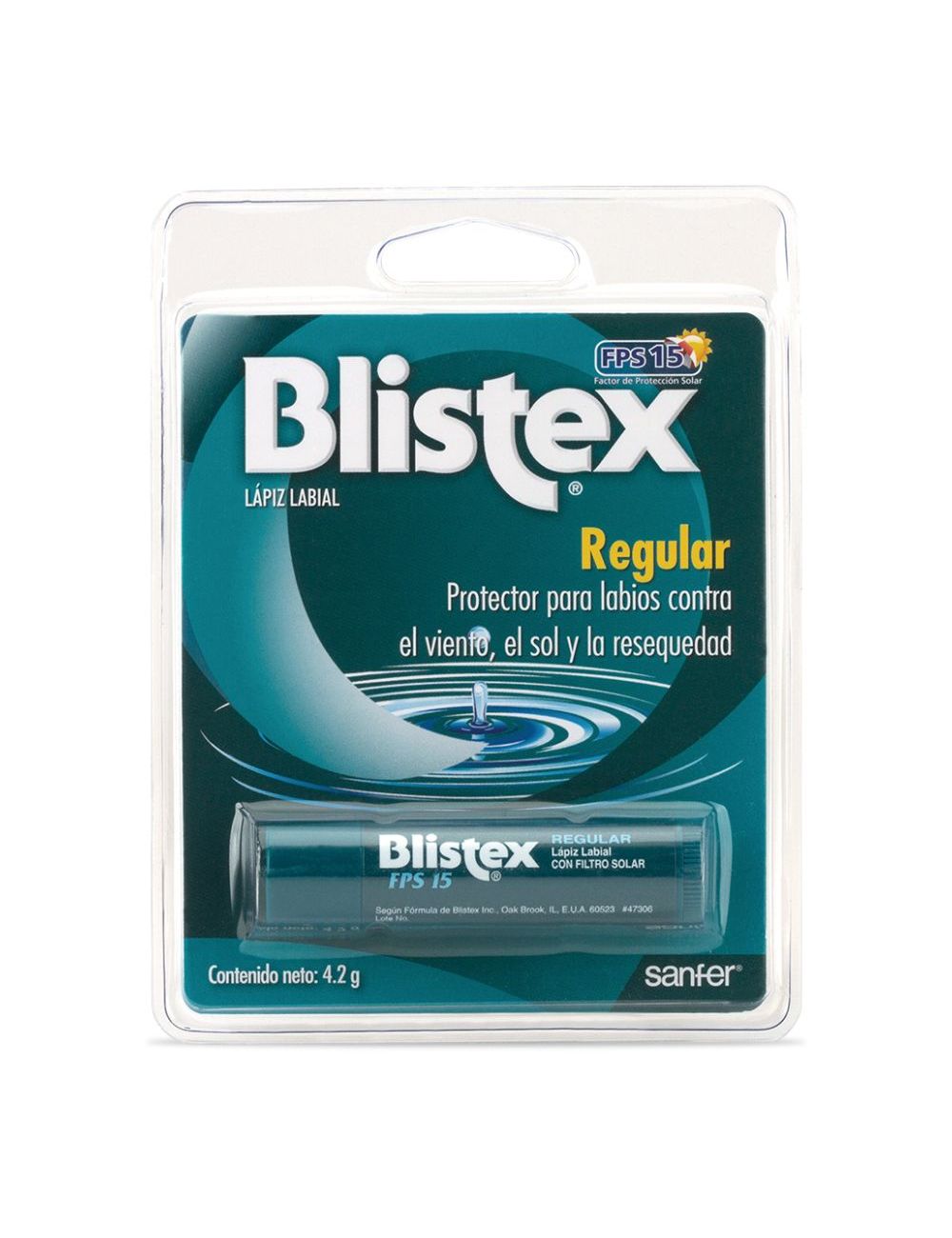 Blistex Lápiz Labial Regular FPS 15 Empaque Con Tubo Con 4.2g Blistex Lápiz Labial Regular FPS 15 Empaque Con Tubo Con 4.2g