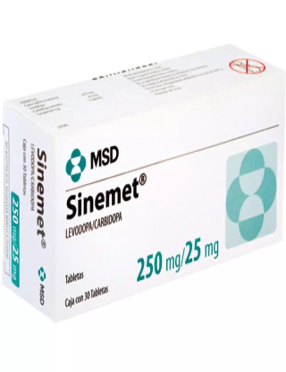 Sinemet 250 mg/ 25 mg Caja Con 30 Tabletas