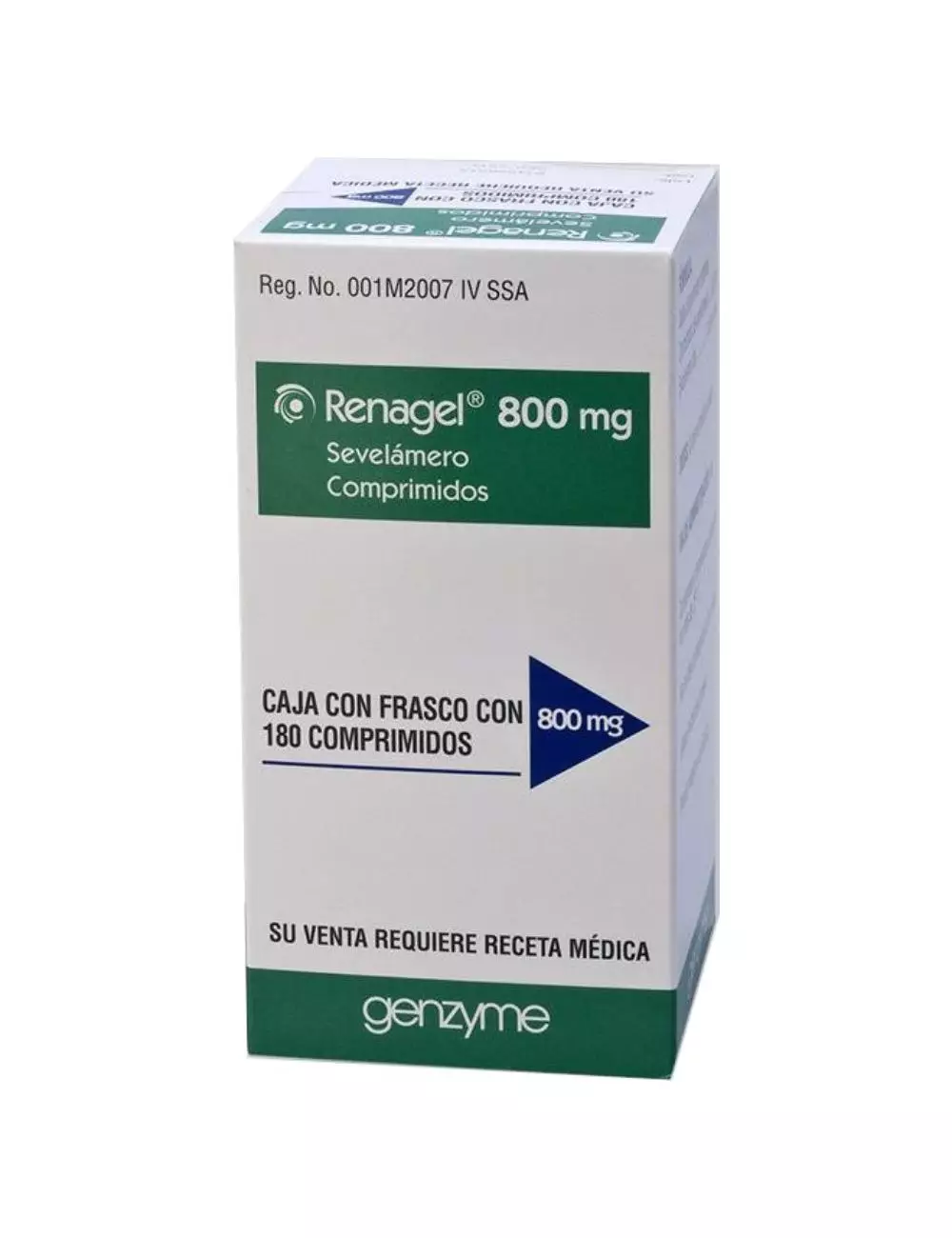 Renagel® 800 mg (Sevelámero) - Frasco con 180 Comprimidos - Genzyme