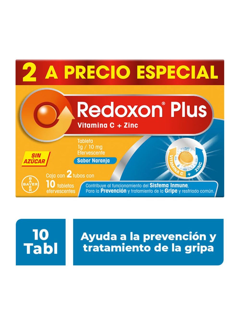 Redoxon Plus Efervescente Caja Con 2 Tubos Con 10 Tabletas Cada Uno