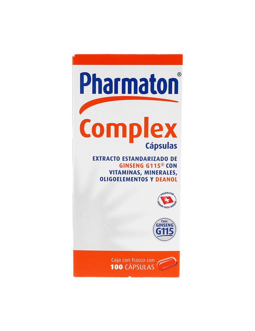 Pharmaton Complex Caja con Frasco con 100 cápsulas Pharmaton Complex Caja con Frasco con 100 cápsulas
