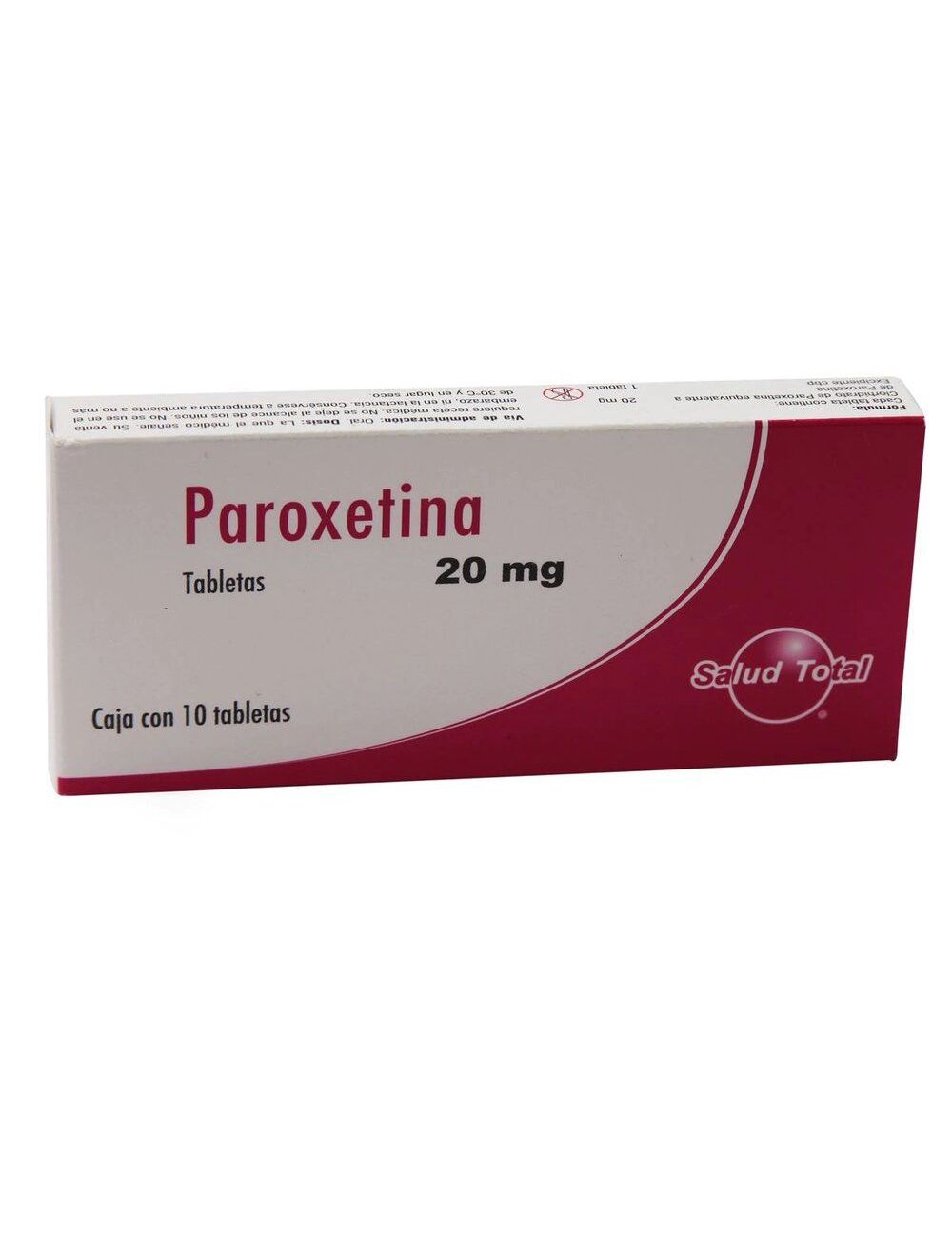 Paroxetina 20mg Caja Con 10 Tabletas