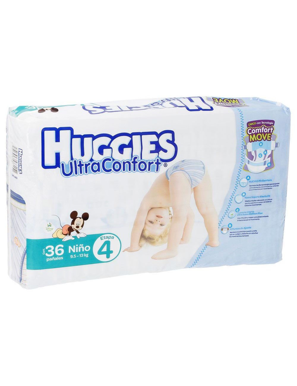 Pañal Huggies Ultraconfort Niño Paca Con 36 Piezas - Etapa 4