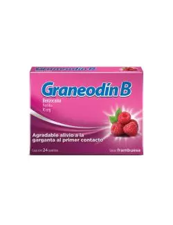 Graneodín B Caja Con 24 Pastillas Sabor Frambuesa