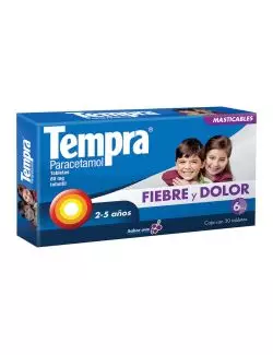 Tempra Infantil 80 mg 30 Tabletas Sabor Uva