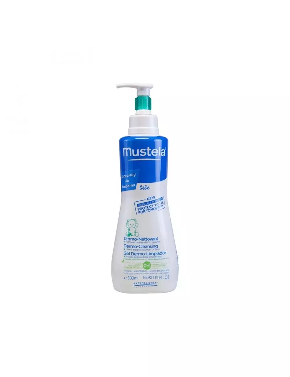 Mustela Gel Dermolimpiador Sin Jabón Cabello y Cuerpo Frasco Con 500 mL