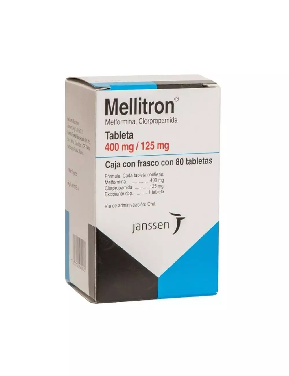 Mellitron 400 mg/125 mg Caja Con Frasco Con 80 Tabletas